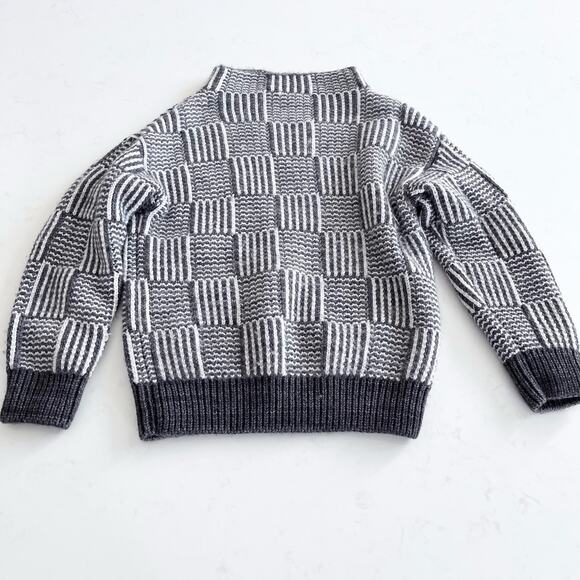 Misha & Puff Illusion Funnel Neck Sweater Grey & White size 4 - Picture 2 of 6